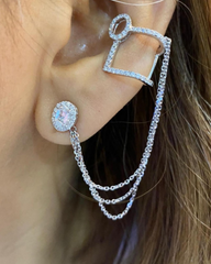 LVNA Signatures Ear Hugger Deco Earpiece Diamond Earrings 18kt