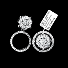 PREORDER | Round Halo Multi-Wear Invisible Setting Diamond Earrings 14kt