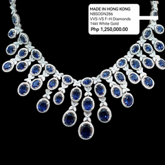 PREORDER | Blue Sapphire Floral Gemstones Diamond Necklace 14kt