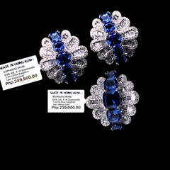 PREORDER | Blue Sapphire Cushion Deco Gemstones Diamond Jewelry Set 14kt