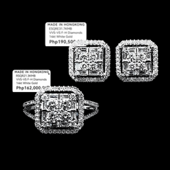 PREORDER | Large Classic Cushion Halo Diamond Jewelry Set 14kt