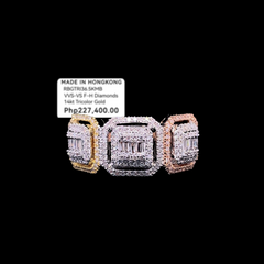 PREORDER | Multi-Tone Trinity Square Diamond Ring 14kt