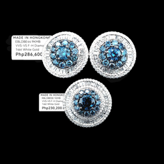 PREORDER | Round Blue Statement Colored Diamond Jewelry Set 14kt