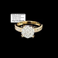 CLEARANCE BEST | Golden Round Paved Band Diamond Ring 14kt