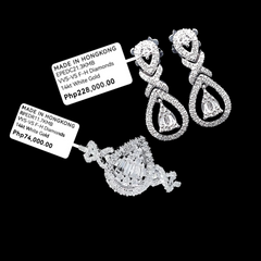 Pear Dangling Diamond Jewelry Set 14kt