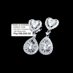 PREORDER | Heart Pear Dangling Diamond Earrings 14kt