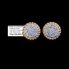 Preorder | Golden Classic Round Paved Stud Diamond Earrings 14kt