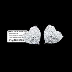 PREORDER | Large Heart Stud Diamond Earrings 14kt
