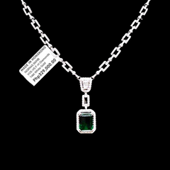 PREORDER | Green Emerald Drop Gemstones Diamond Choker Necklace 14kt