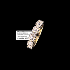 #LVNA선물 | 골든 하프 이터니티 파베 바게트 다이아몬드 링 14kt