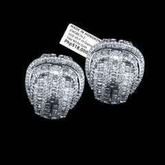 Belt Baguette Deco Statement Diamond Earrings 14kt