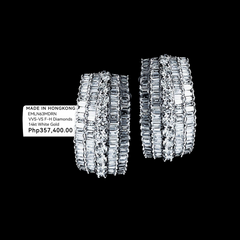 PREORDER | Millionaire's Baguette Creolle Statement Diamond Earrings 14kt