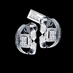 CLEARANCE BEST | Square Creolle Statement Diamond Earrings 14kt