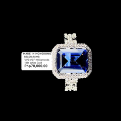 5년 | 블루 사파이어 체인 다이아몬드 링 14kt