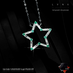 PREORDER | Star Green Emerald Gemstones Diamond Necklace 18kt