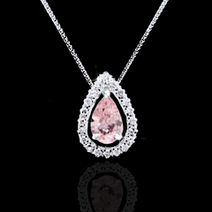 Rare Pink Colored Diamond Necklace 18kt