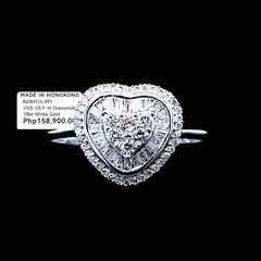 PREORDER | Classic Heart Impacted Halo Diamond Ring 18kt