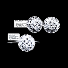 PREORDER | Round Halo Diamond Jewelry Set 18kt