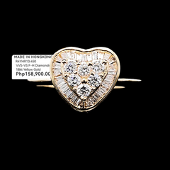 PREORDER | Large Golden Heart Classic Diamond Ring 18kt