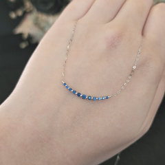 PREORDER | Graduating Burmese Blue Sapphire Gemstones Diamond Necklace 18kt