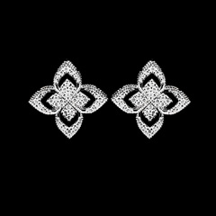 PREORDER | Floral Clover Diamond Earrings 14kt