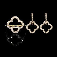 PREORDER | Golden Clover Diamond Jewelry Set 14kt