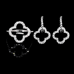 PREORDER | Clover Dangling Diamond Jewelry Set 14kt