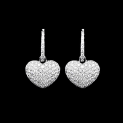 PREORDER | Heart Dangling Diamond Earrings 14kt