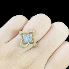 PREORDER | Golden Floral Diamond Ring 14kt
