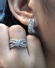 PREORDER | Ribbon Crossover Deco Diamond Jewelry Set 14kt
