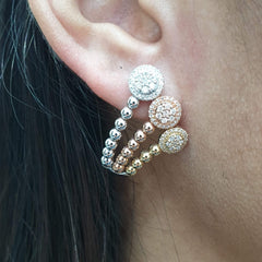 PREORDER | Multi-Tone Round Creolle Diamond Earrings 14kt