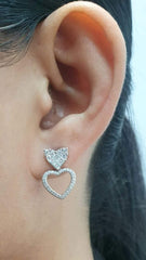 CLEARANCE BEST | Heart Multi-Wear Invisible Setting Diamond Earrings 14kt