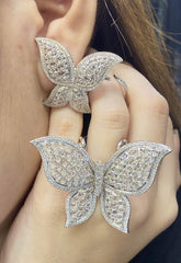 蝴蝶钻石钻石首饰套装 14 克拉