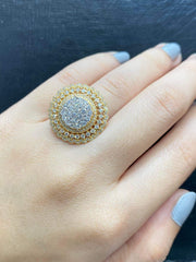 PREORDER | Golden Round Statement Diamond Ring 14kt