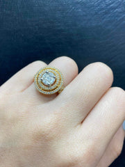 PREORDER | Golden Halo Pave Invisible Setting Diamond Ring 14kt