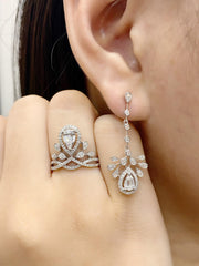 PREORDER | Crown Cluster Shape Diamond Jewelry Set 14kt