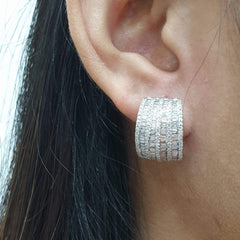 PREORDER | Statement Baguette Creolle Diamond Earrings 14kt