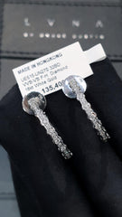 Baguette Studded Hoop Diamond Earrings 18kt