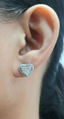 CLEARANCE BEST | Heart Multi-Wear Invisible Setting Diamond Earrings 14kt