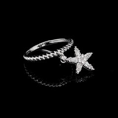 PREORDER | Dangling Star Deco Diamond Ring 14kt