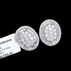 10.10 | Large Oval Shape Diamond Earrings 14Kt