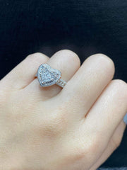 PREORDER | Heart Paved Band Invisible Setting Diamond Ring 14kt