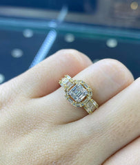 PREORDER | Golden Cathedral Diamond Ring 14kt