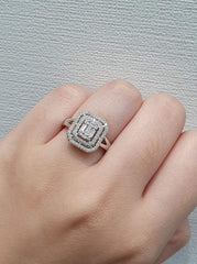 에메랄드 댕글링 다이아몬드 주얼리 세트 14kt