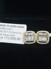 PREORDER | Golden Classic Cushion Diamond Earrings 14kt