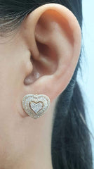 PREORDER | Golden Heart Multi-Wear Invisible Setting Diamond Earrings 14kt