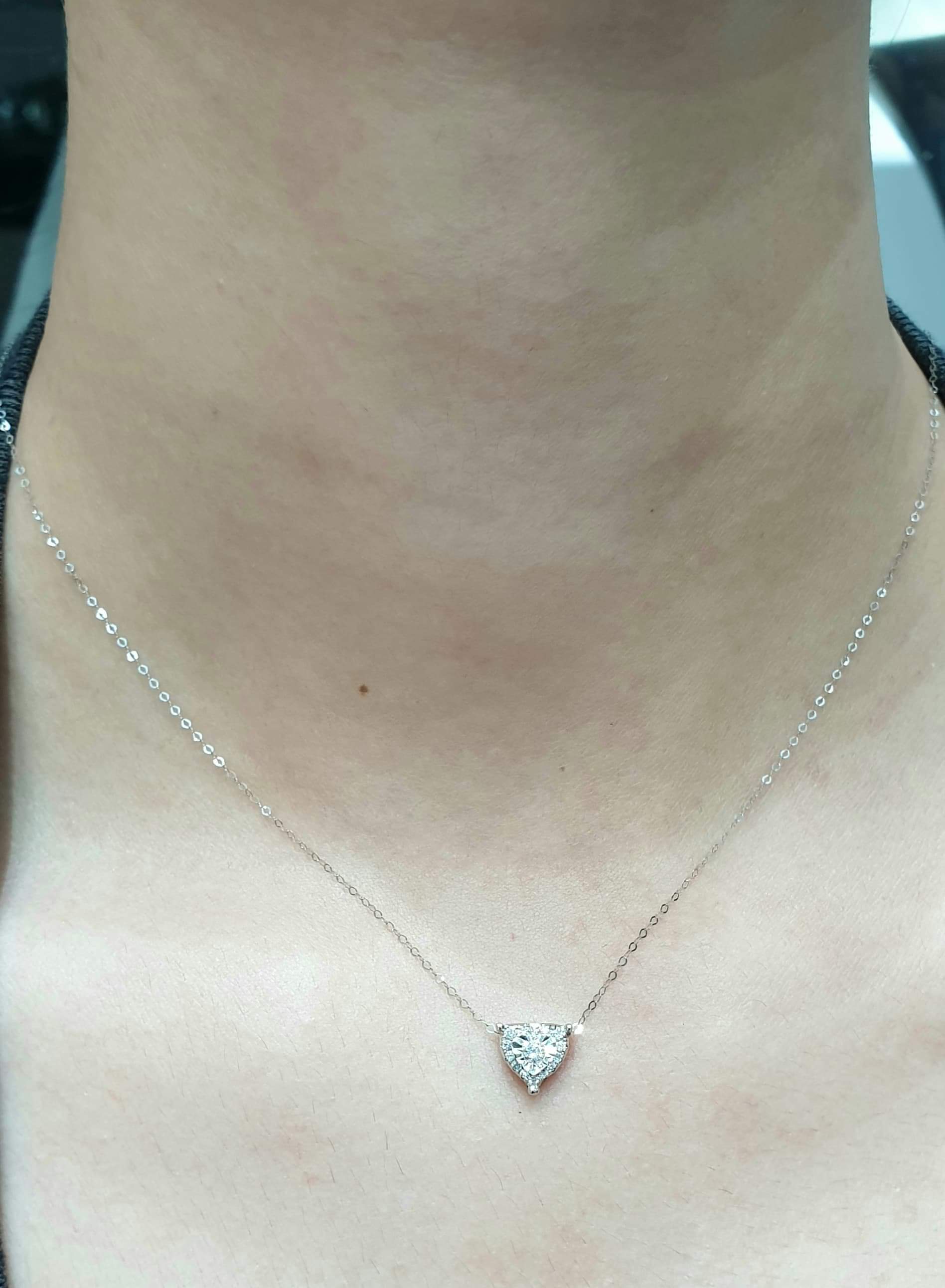 10.10 Lvna Gifts | Heart Diamond Necklace In 16-18 18Kt Chain