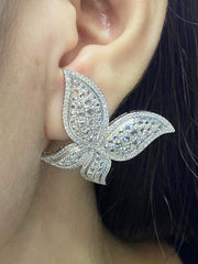 蝴蝶钻石钻石耳环 14kt