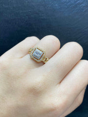 PREORDER | Golden Square Chain Diamond Ring 14kt
