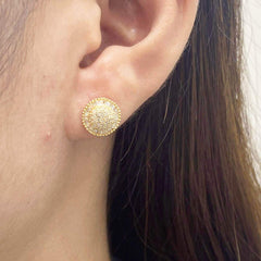 PREORDER | Golden Classic Round Stud Diamond Earrings 18kt